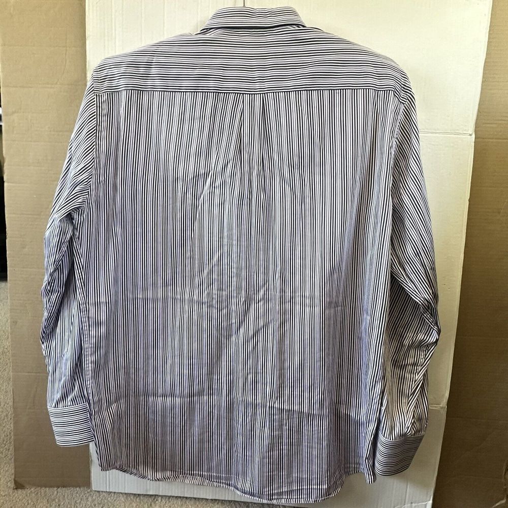 Peter Millar Dress Shirt Mens XL Black Purple‎ White Striped 100% Cotton - Picture 3 of 5